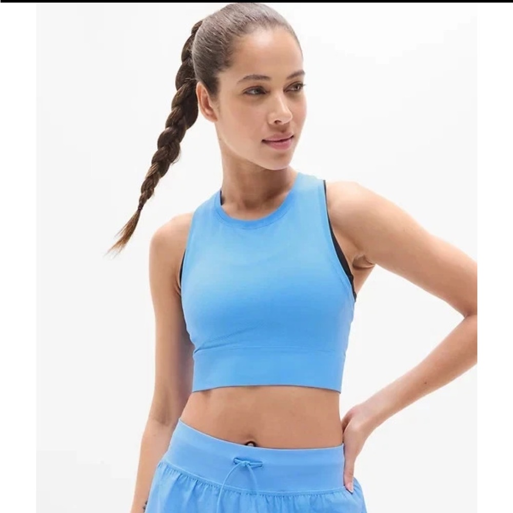 New Athleta S Momentum Flex Ultra Crop Tank Cornflower Blue M